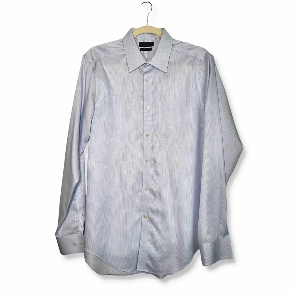 Calvin Klein Slim Fit Performance Non-Iron Blue Button Down Shirt.